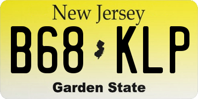 NJ license plate B68KLP