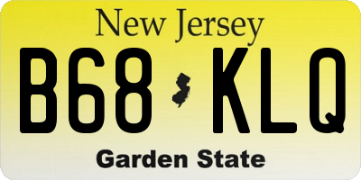NJ license plate B68KLQ