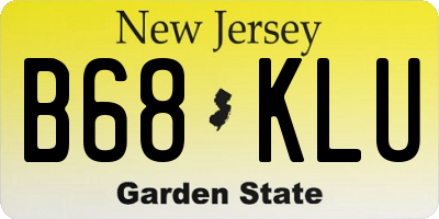NJ license plate B68KLU