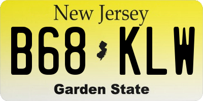 NJ license plate B68KLW