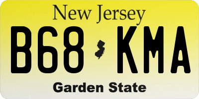 NJ license plate B68KMA