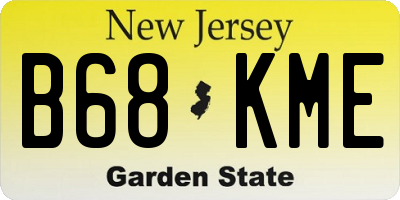 NJ license plate B68KME