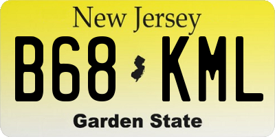 NJ license plate B68KML