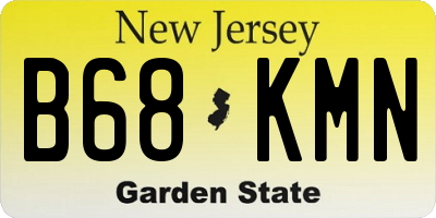 NJ license plate B68KMN