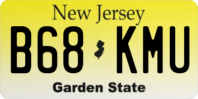 NJ license plate B68KMU