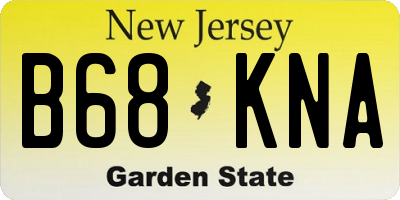 NJ license plate B68KNA