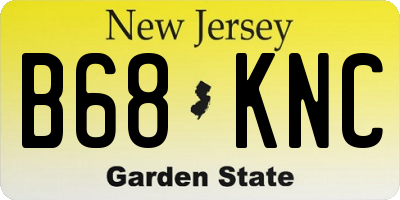 NJ license plate B68KNC