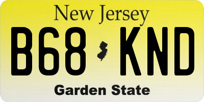 NJ license plate B68KND
