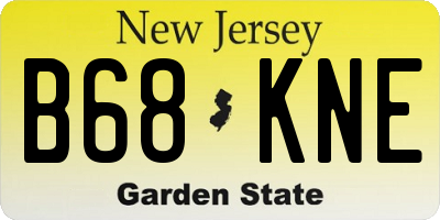 NJ license plate B68KNE