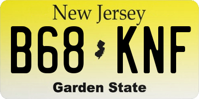 NJ license plate B68KNF