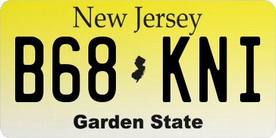 NJ license plate B68KNI