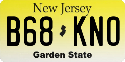 NJ license plate B68KNO