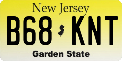 NJ license plate B68KNT