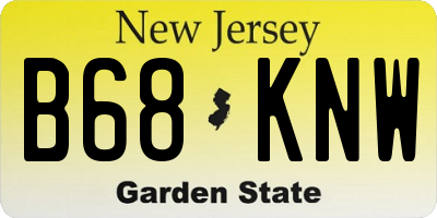 NJ license plate B68KNW