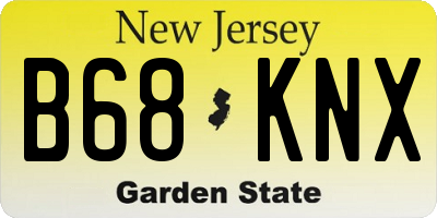 NJ license plate B68KNX