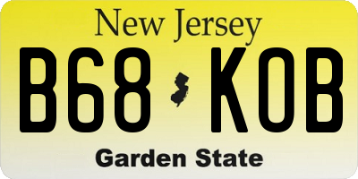 NJ license plate B68KOB