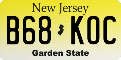 NJ license plate B68KOC