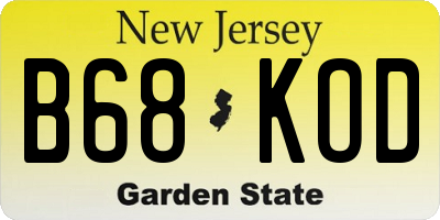 NJ license plate B68KOD