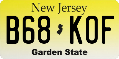 NJ license plate B68KOF