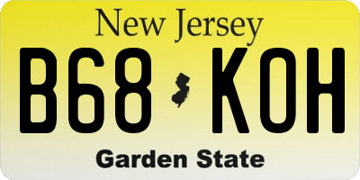 NJ license plate B68KOH
