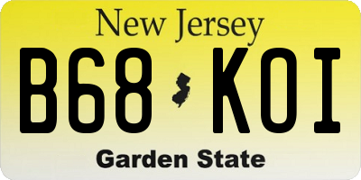 NJ license plate B68KOI