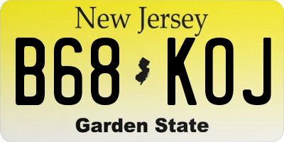 NJ license plate B68KOJ