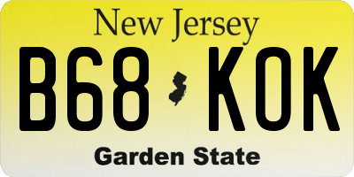 NJ license plate B68KOK