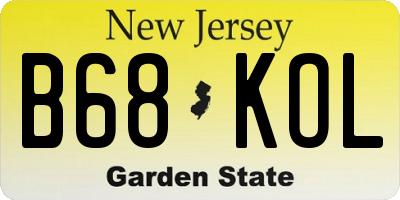 NJ license plate B68KOL