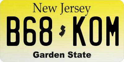 NJ license plate B68KOM
