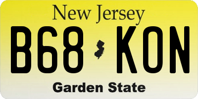 NJ license plate B68KON