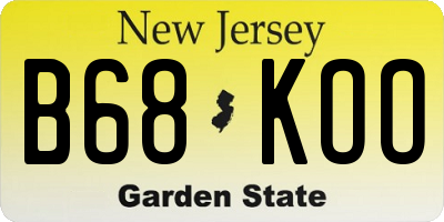 NJ license plate B68KOO