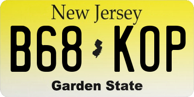 NJ license plate B68KOP