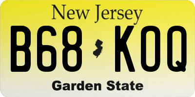 NJ license plate B68KOQ