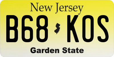 NJ license plate B68KOS