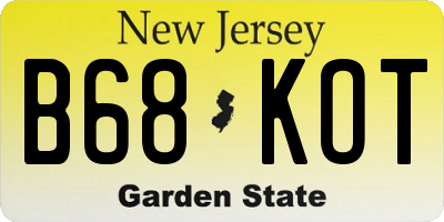 NJ license plate B68KOT