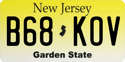 NJ license plate B68KOV