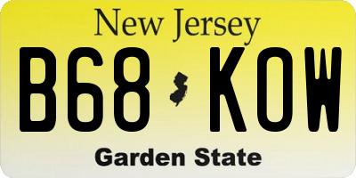 NJ license plate B68KOW