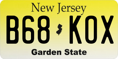 NJ license plate B68KOX