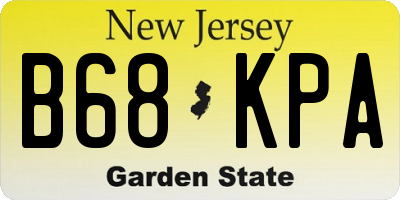 NJ license plate B68KPA