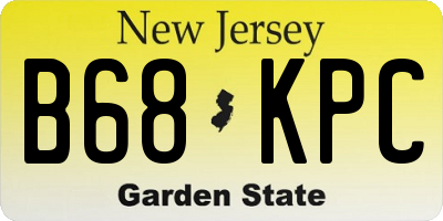 NJ license plate B68KPC