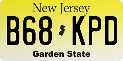 NJ license plate B68KPD