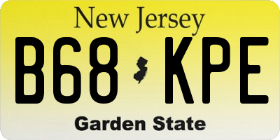 NJ license plate B68KPE