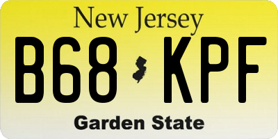 NJ license plate B68KPF