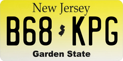 NJ license plate B68KPG