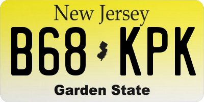 NJ license plate B68KPK
