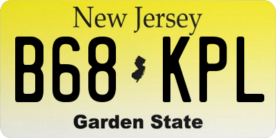 NJ license plate B68KPL