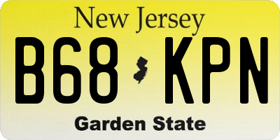 NJ license plate B68KPN