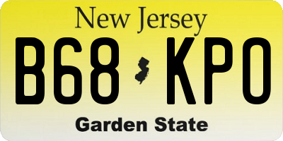 NJ license plate B68KPO