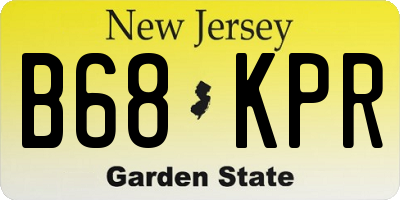 NJ license plate B68KPR