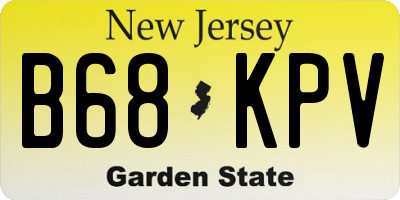 NJ license plate B68KPV